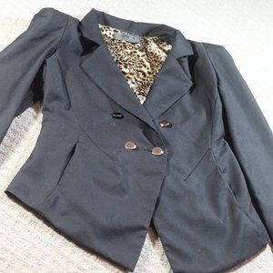 Vintage 80s TOV Size Small Black Jacket with Shoulder Pads